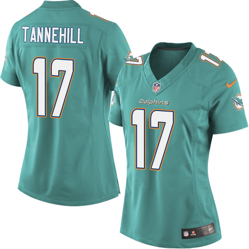 Women's Limited Ryan Tannehill Nike Jersey Aqua Green Home - #17 NFL Miami Dolphins